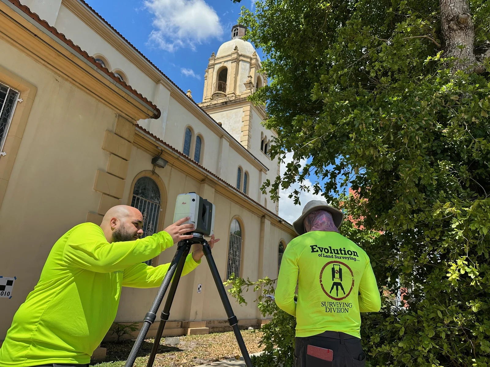 outside church