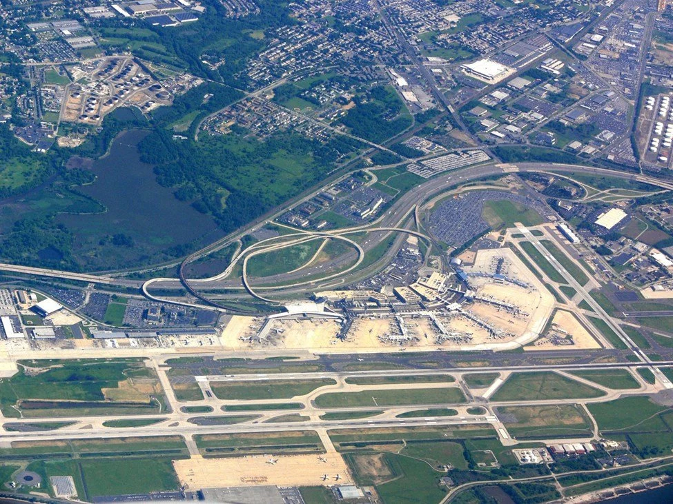 Aerial view of Philadelphia International Airport