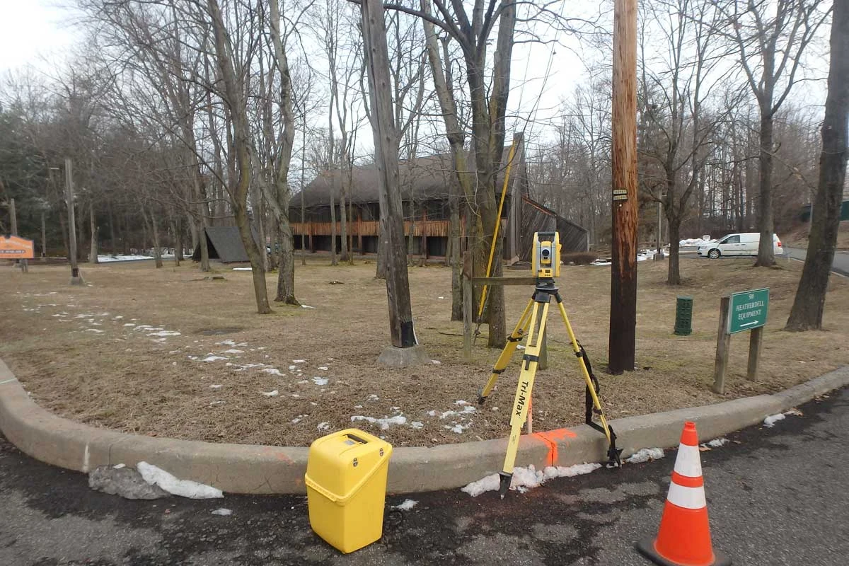 Surveying equipment at the Bradley Corporate Park project site